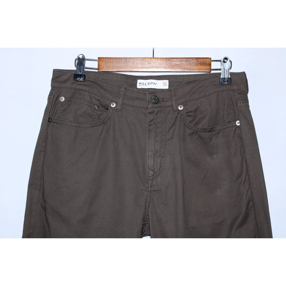 Hill City Men's Size 30x32 Olive Green Twill 5 Pocket Pants